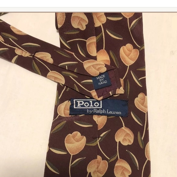 VTG Rare 80’s/90’s Tulip POLO By Ralph Lauren Tie - Picture 4 of 4